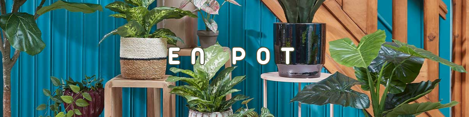 plantes fleurs artificielles en pot
